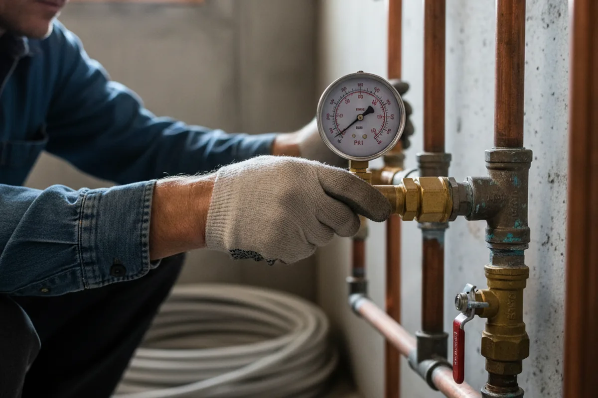 Pressure testing a repaired line during Water Line Repair in Haltom City